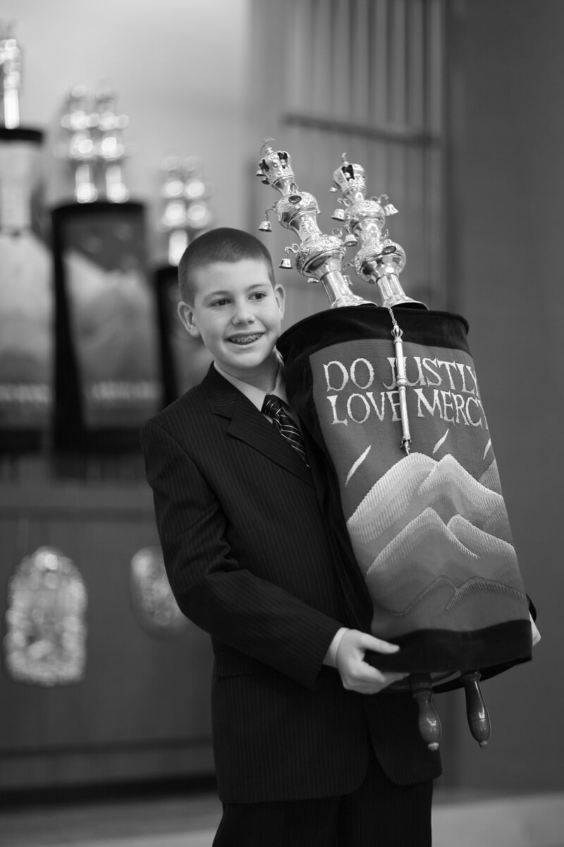 Black and White Portrait with Torah