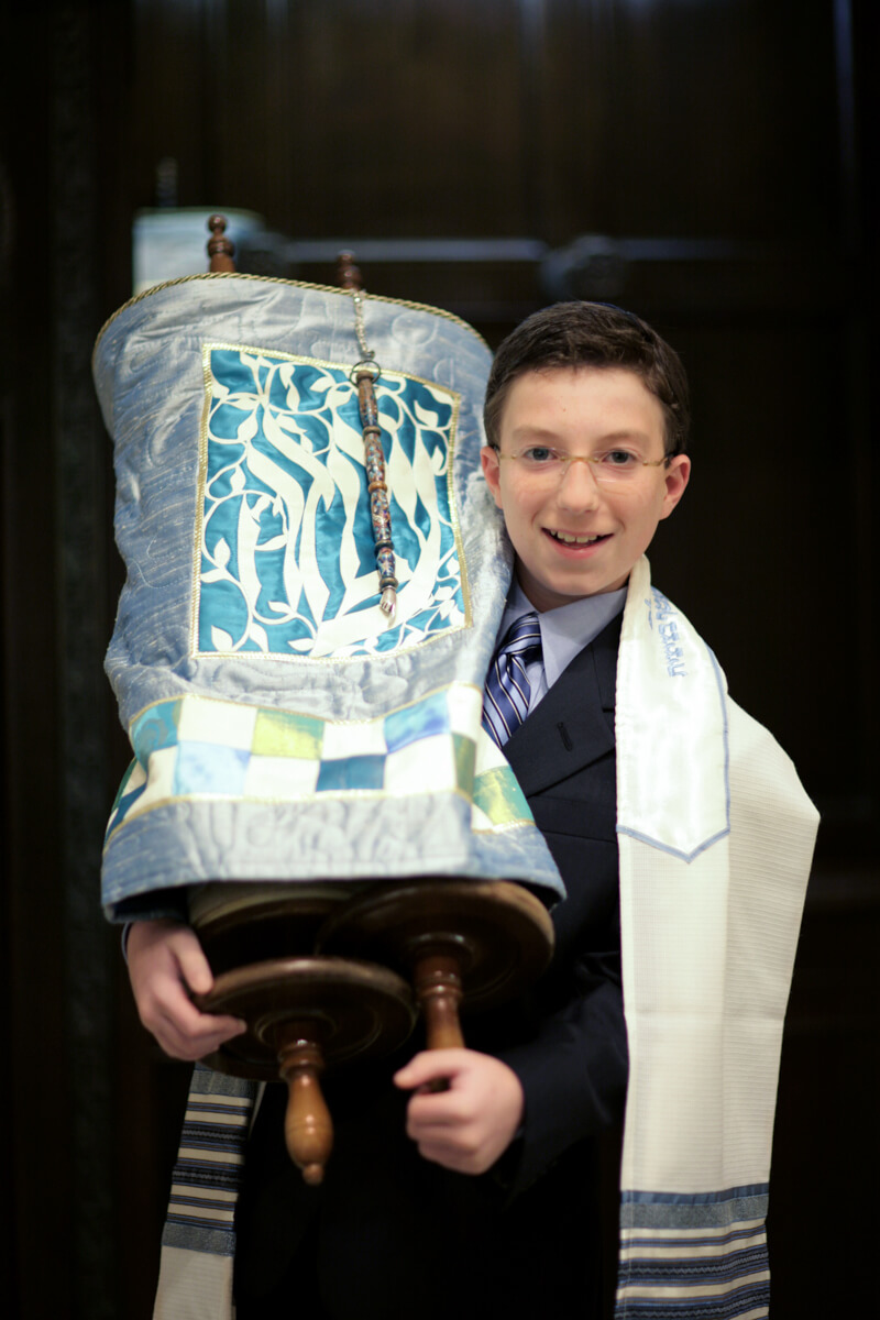 Bar Mitzvah Pose with Torah