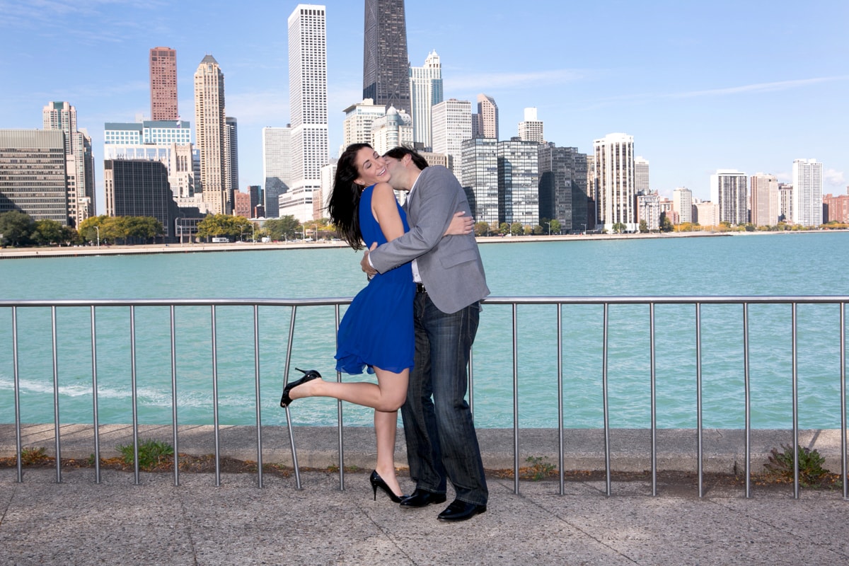 Engagement Session with Chicago Skyline