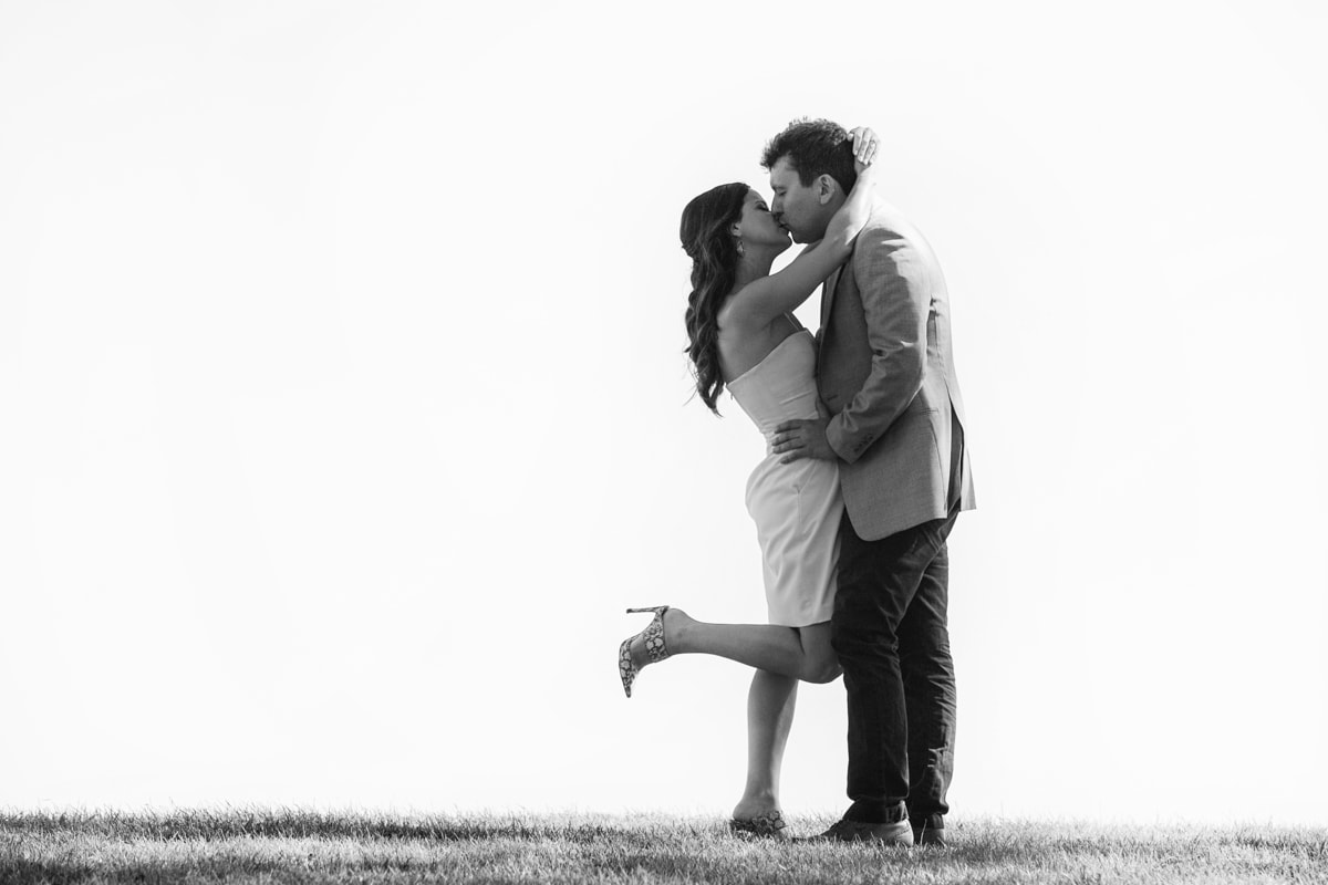 Romantic black and white engagement session.
