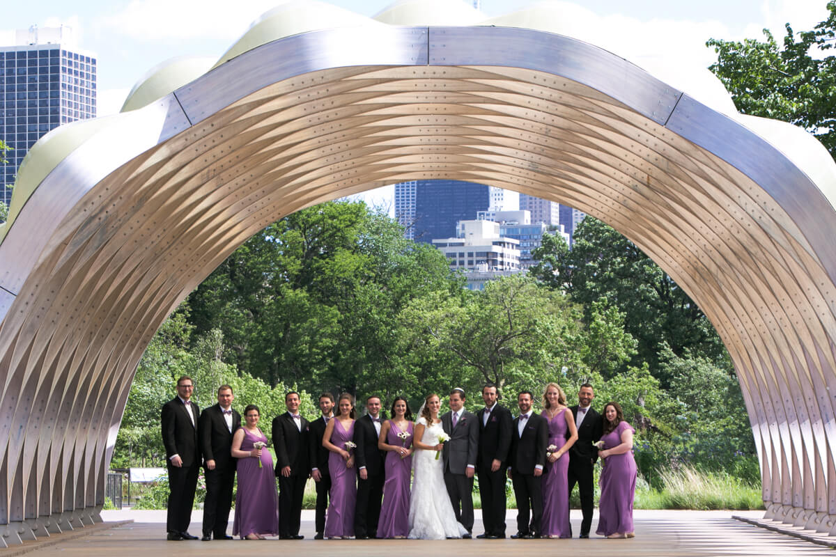 Wedding Party poses at Lincoln Park's Honeycomb in Chicago