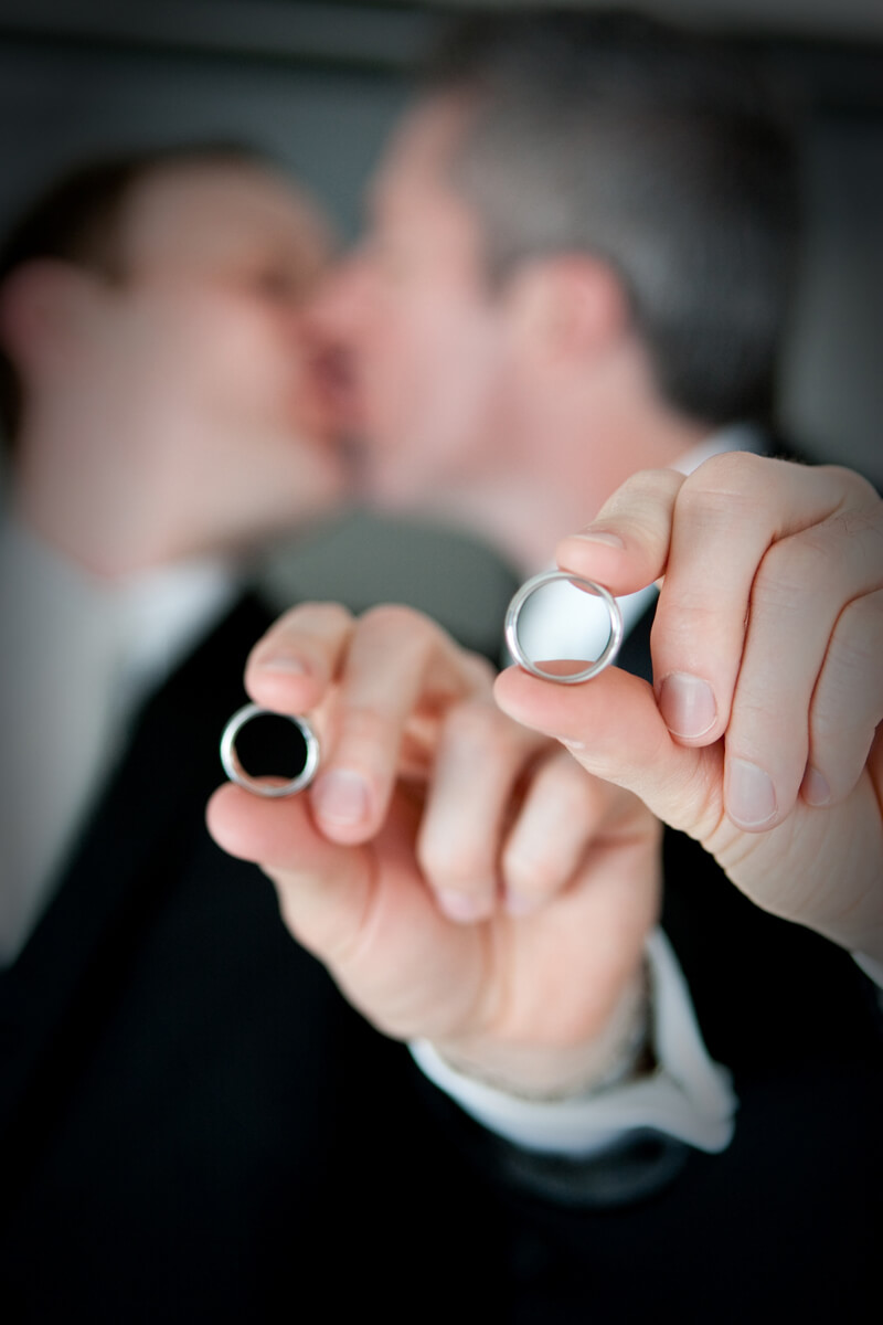 LGBT wedding portrait with rings
