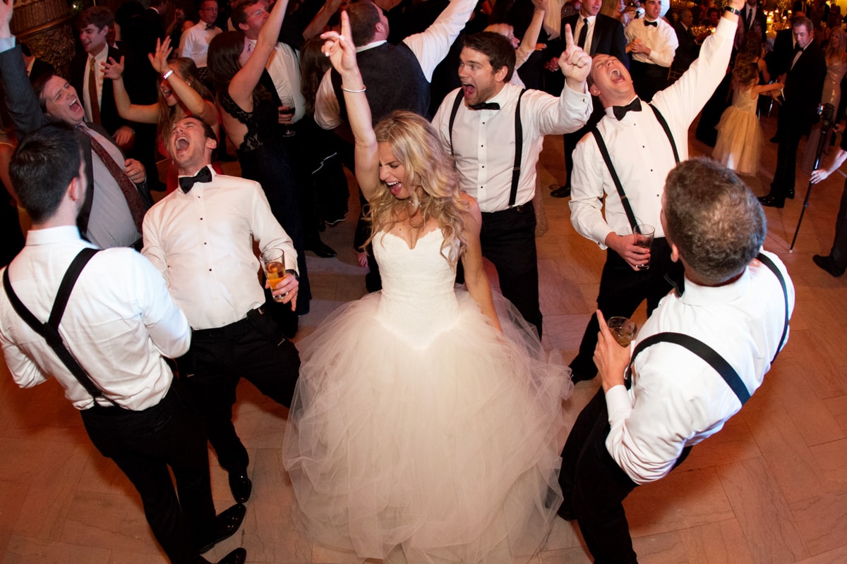 Bride dances at wedding reception