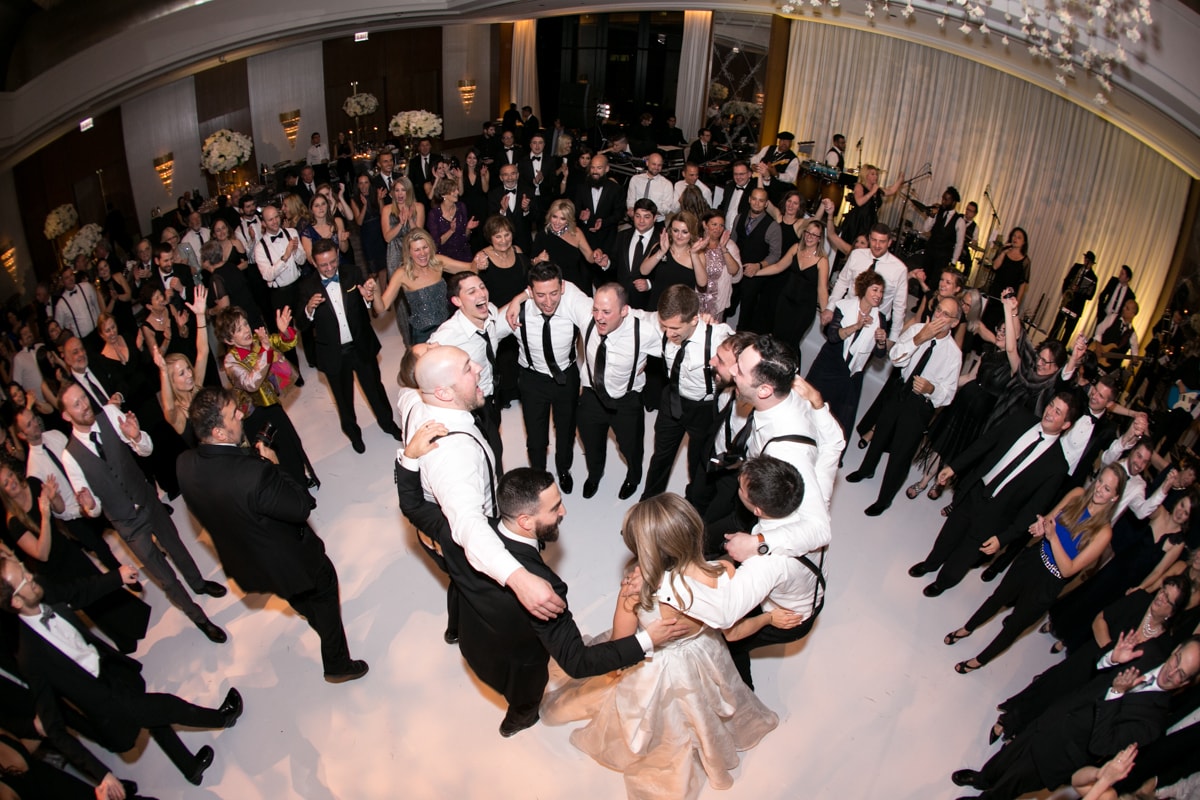 Circle dance at wedding reception