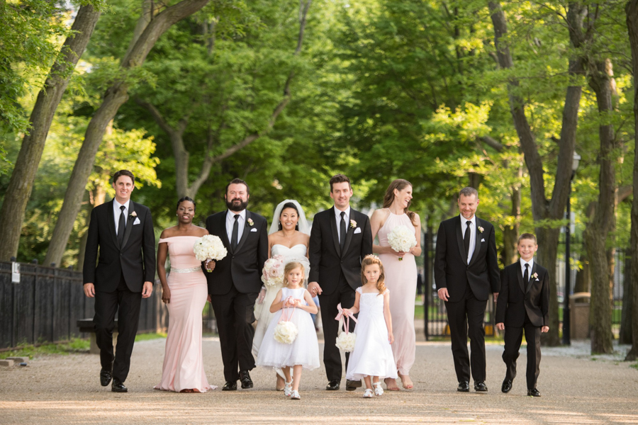 bridal party at chicago olive park
