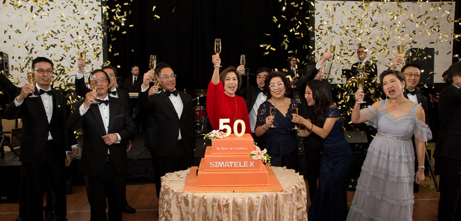 Simatelex celebrates 50 years and a confetti drop.
